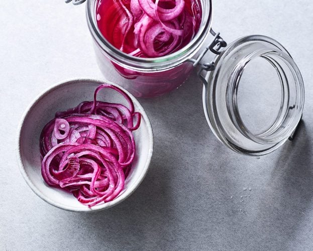 Pink pickled onions