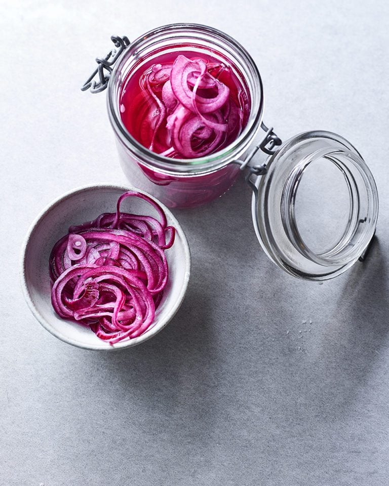 Pink pickled onions