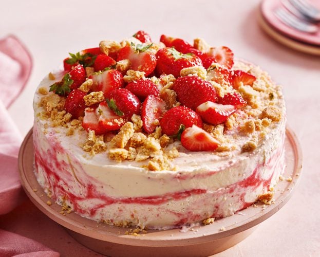 Strawberry ice cream cake