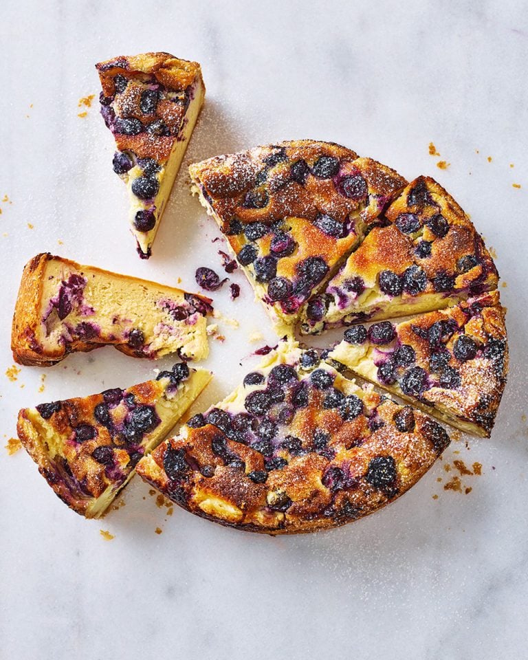 Blueberry Basque cheesecake