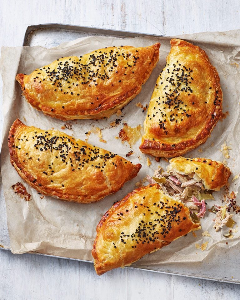 Chicken, leek and ham pasties