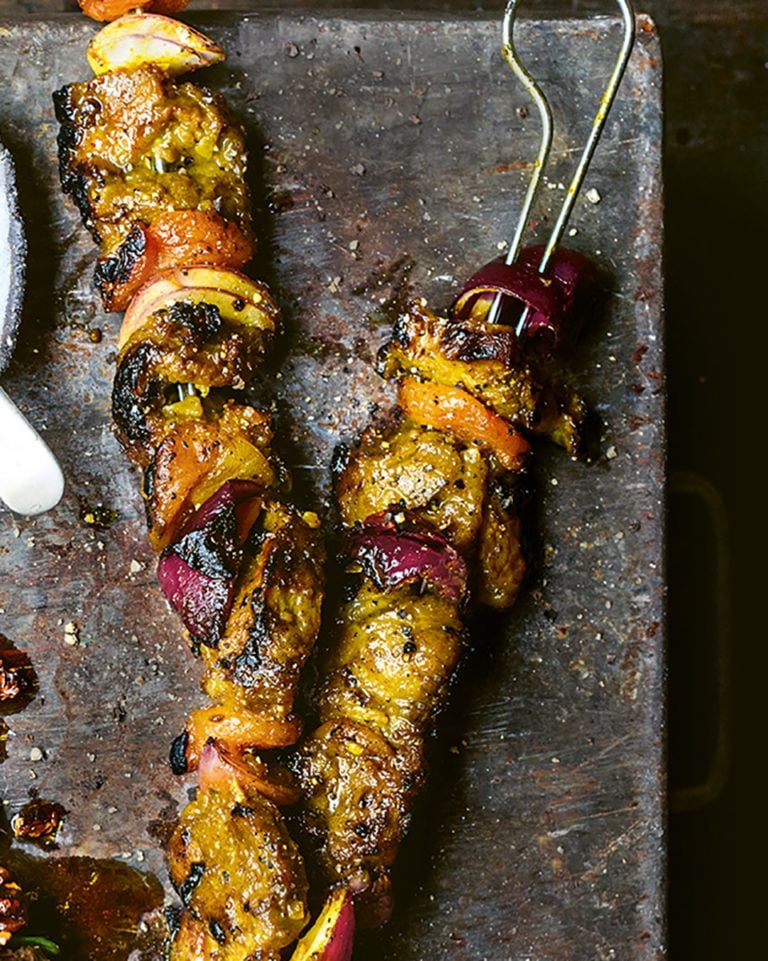 Lamb and apricot sosaties (South African kebabs)