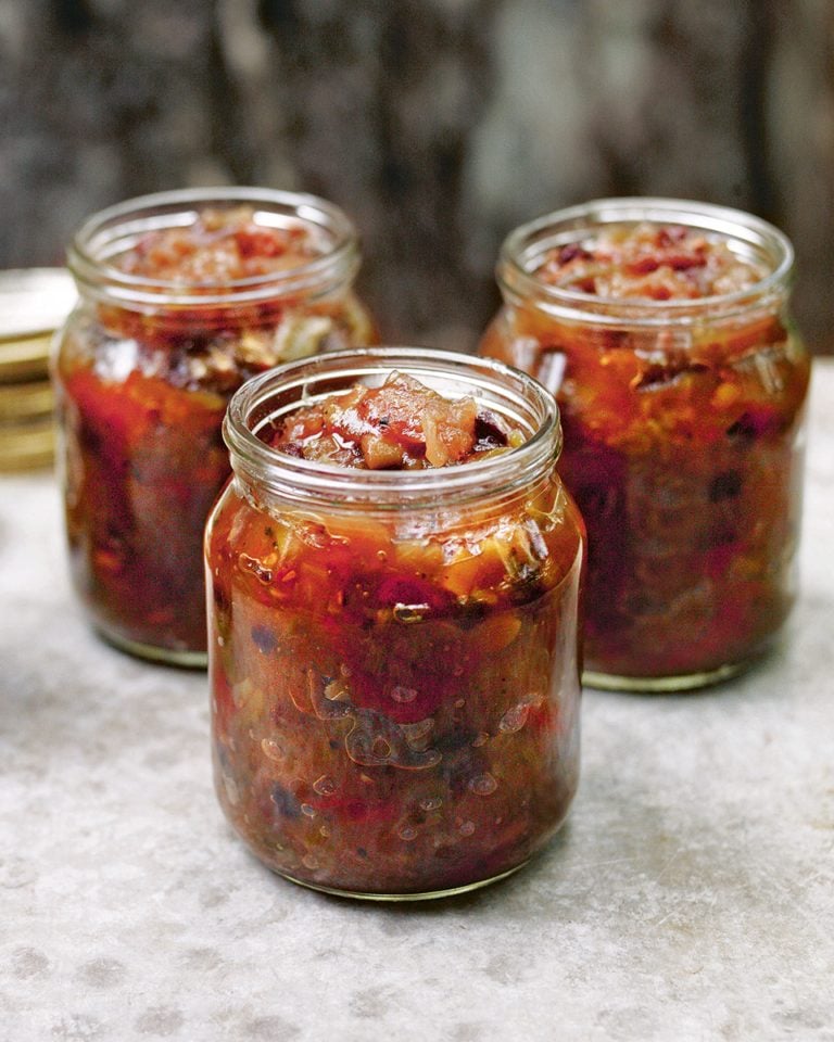 Runner bean and apple chutney