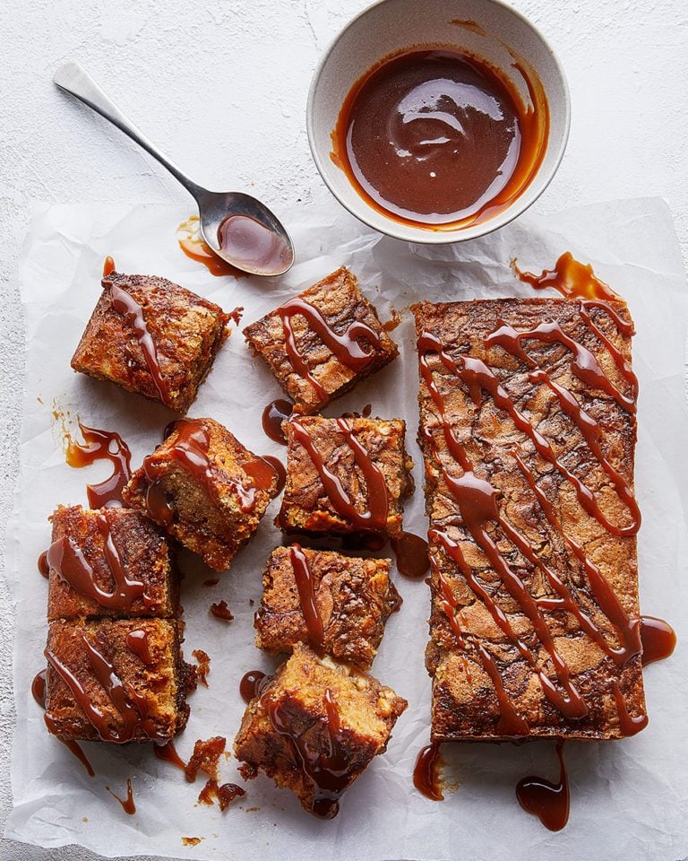 Miso caramel blondies