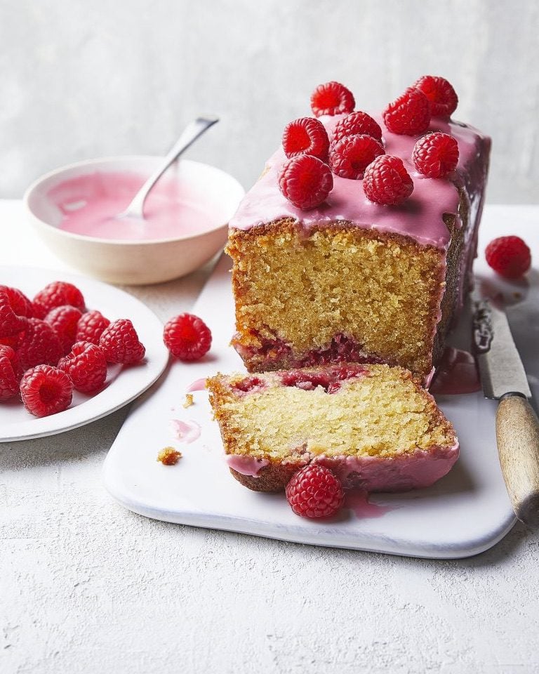 Raspberry loaf cake