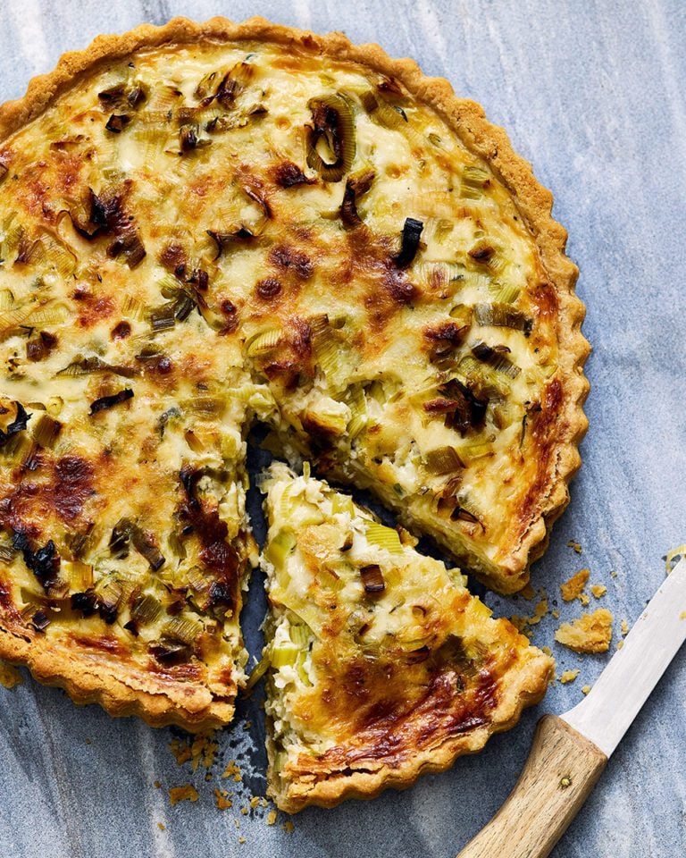 Leek, comté and thyme quiche