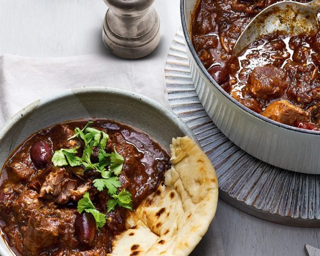 Lamb, aubergine and olive stew