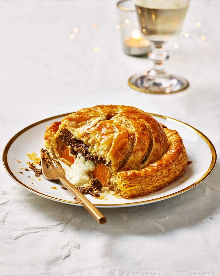 Goat’s cheese, squash and mushroom pithivier