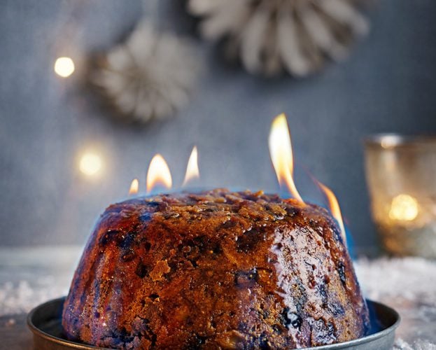 Christmas pudding with beer