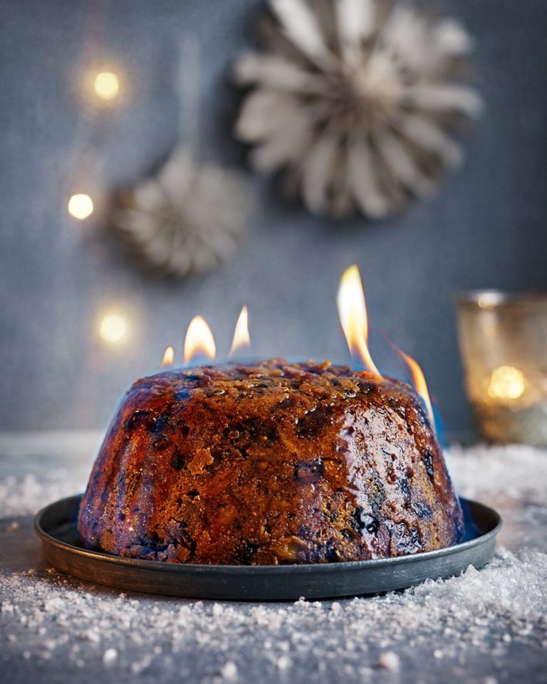 Christmas pudding made with beer