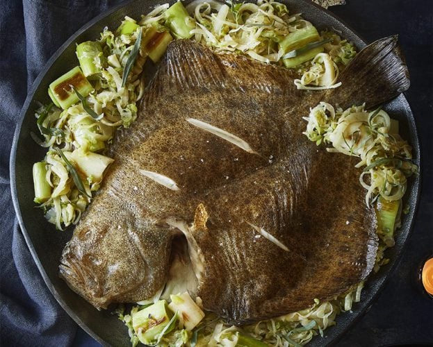 Roast turbot