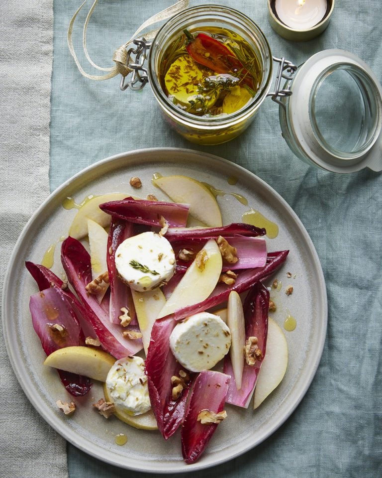 Marinated goat’s cheese salad