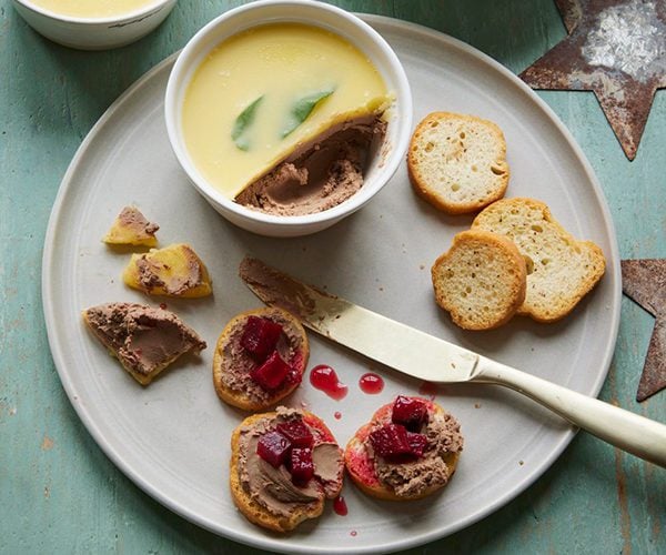 Chicken liver pate with beetroot and orange
