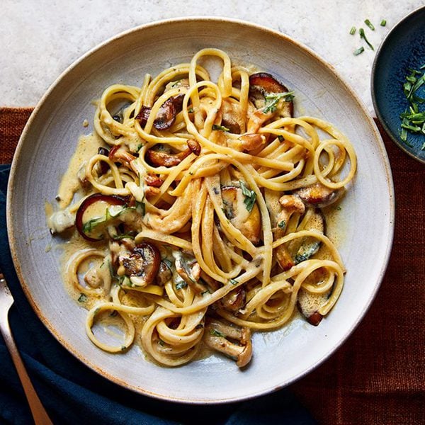 Creamy mushroom linguine