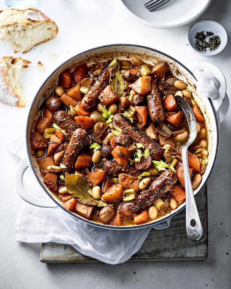 Vegan sausage casserole