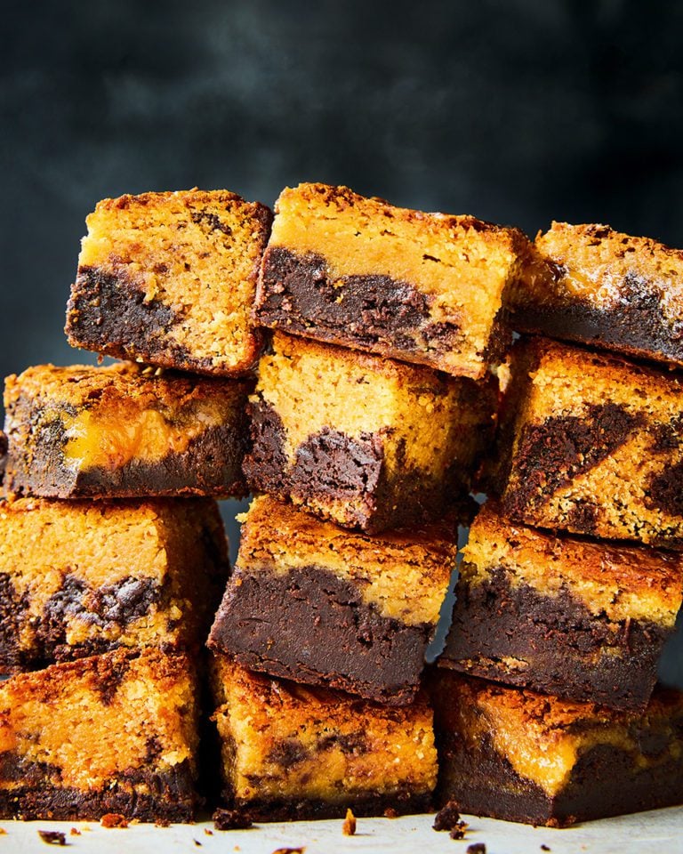 Caramelised white chocolate and miso brownies