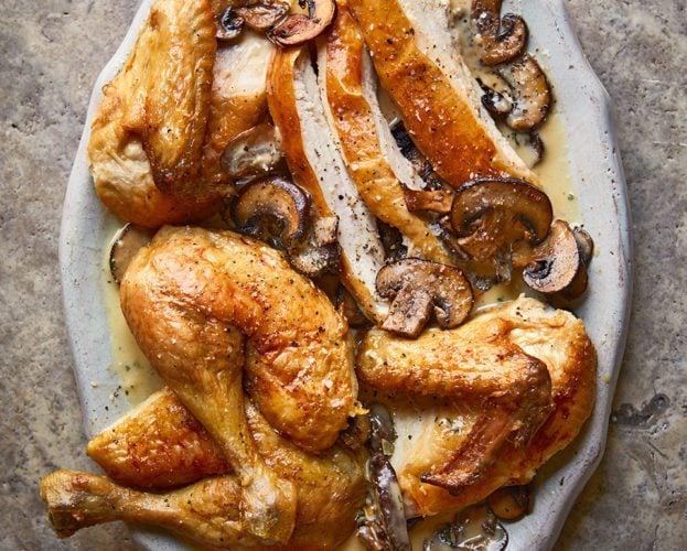 roast chicken with comte