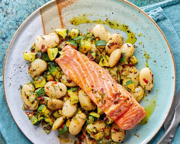 roast trout with butterbeans