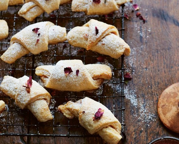 Rose petal jam crescents