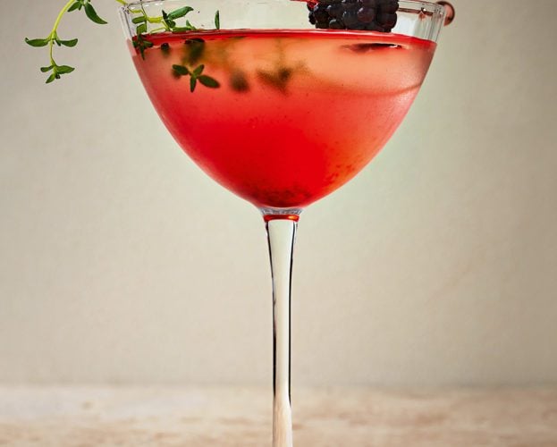 Pickled bramble martini