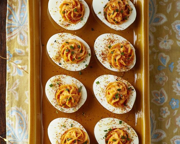 Miso devilled eggs