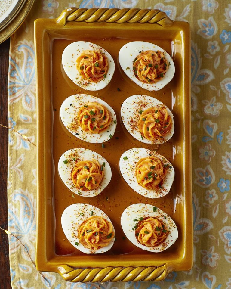 Miso devilled eggs