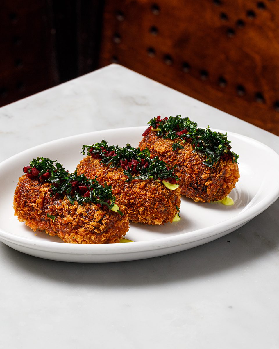 image of Gunpowder’s Bengali Beetroot Croquettes recipe by Delicious Magazine