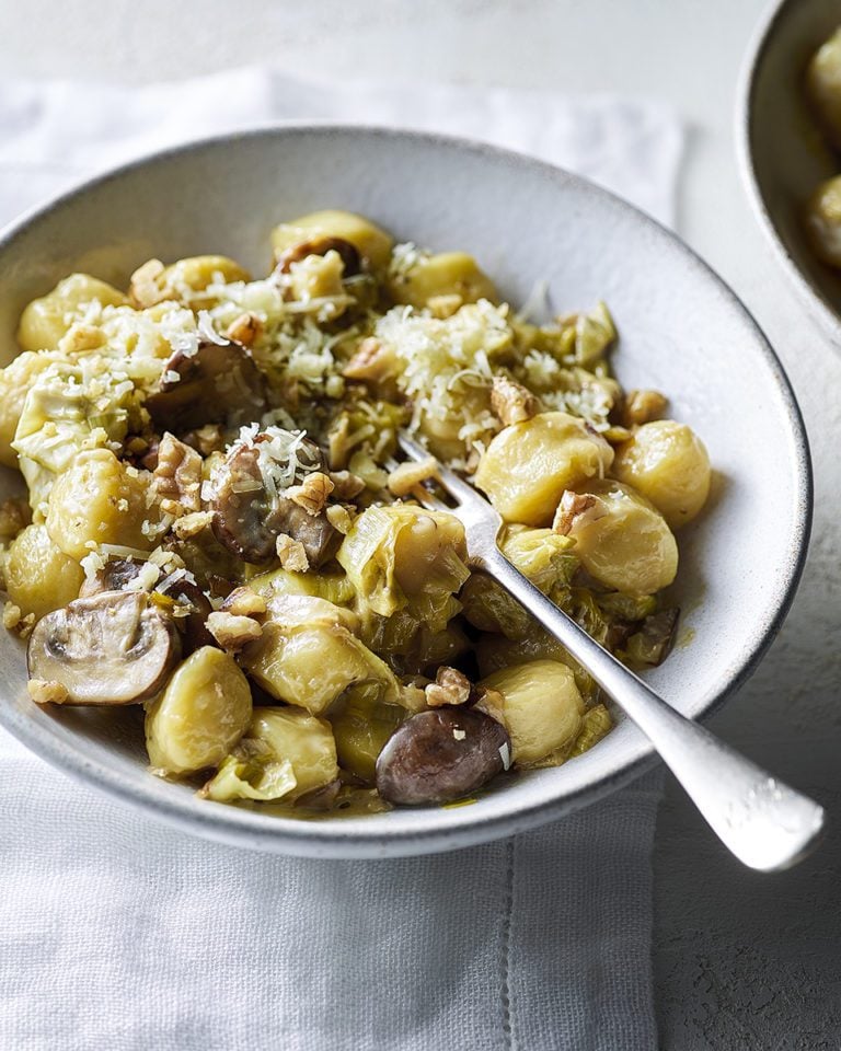 Leek, mushroom and mature cheddar gnocchi