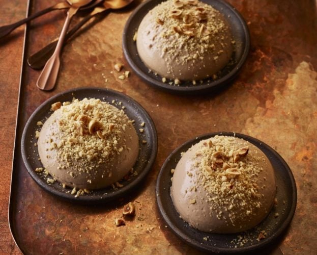Coffee and malt biscuit pannacotta
