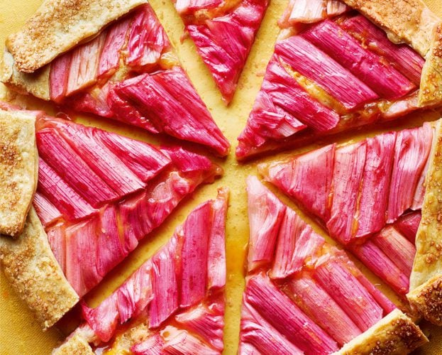 Rhubarb and custard galette