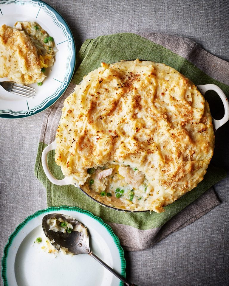 Smoked haddock fish pie with parmentier potatoes