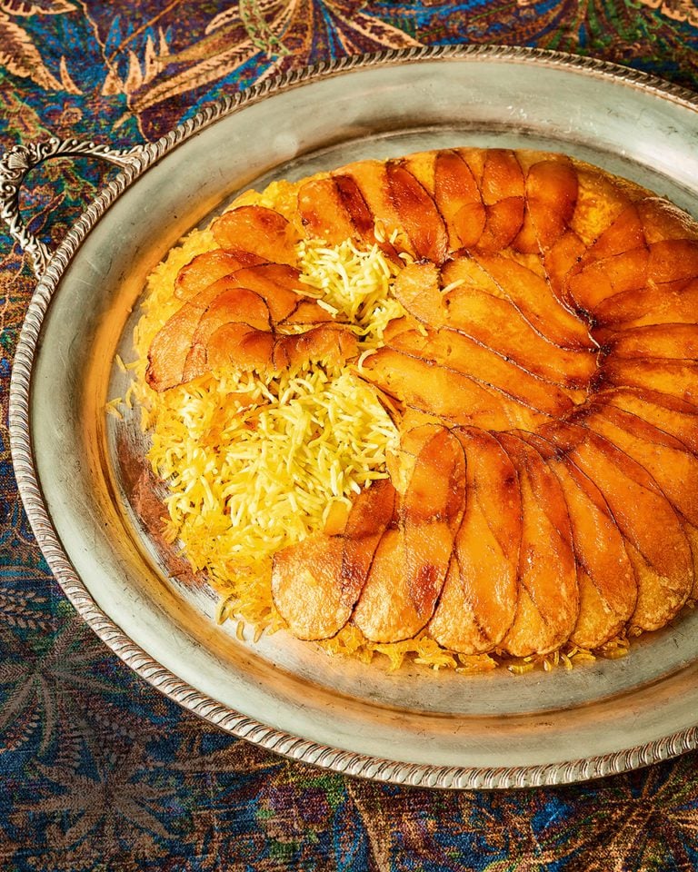 Tahdig (crispy Persian rice)