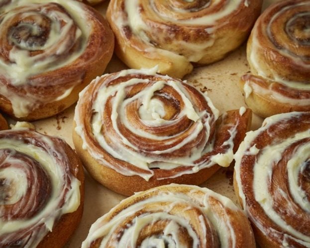 Iced cinnamon rolls