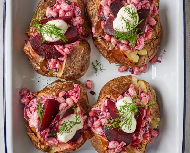 Beetroot baked potatoes