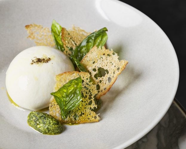 Burrata with croutons