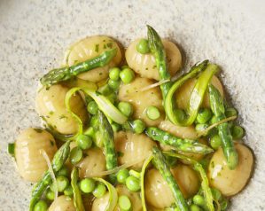 Spring vegetable gnocchi