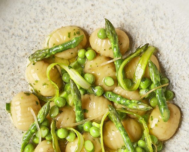 Spring vegetable gnocchi