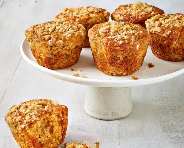 Banana and apple crumble muffins