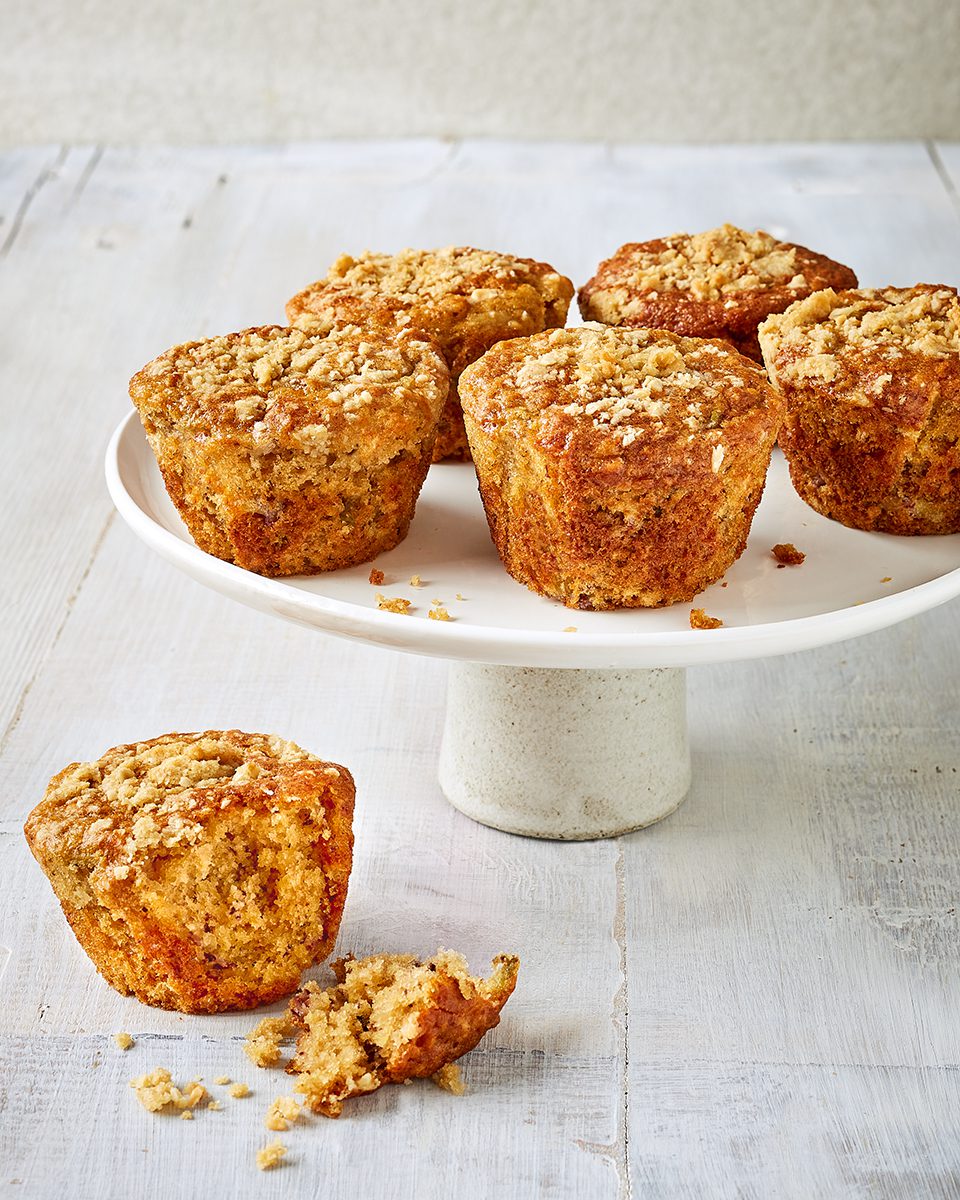 image of Banana and Apple Crumble Muffins recipe by Delicious Magazine