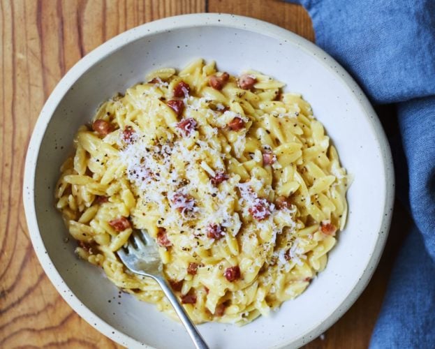 Orzo carbonara
