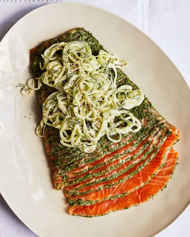 Raymond Blanc’s salmon gravadlax with cucumber and dill salad