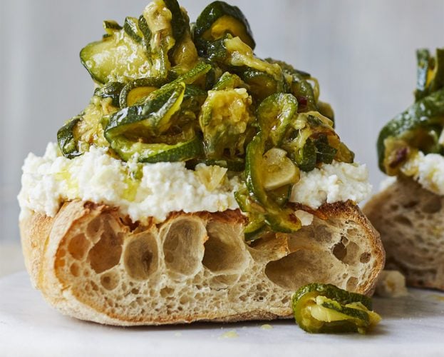Courgettes on toast
