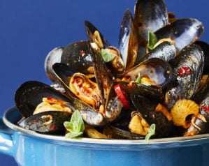 Mussels with 'nduja