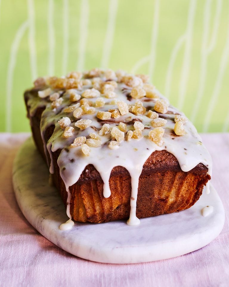 Gooseberry and ginger loaf cake