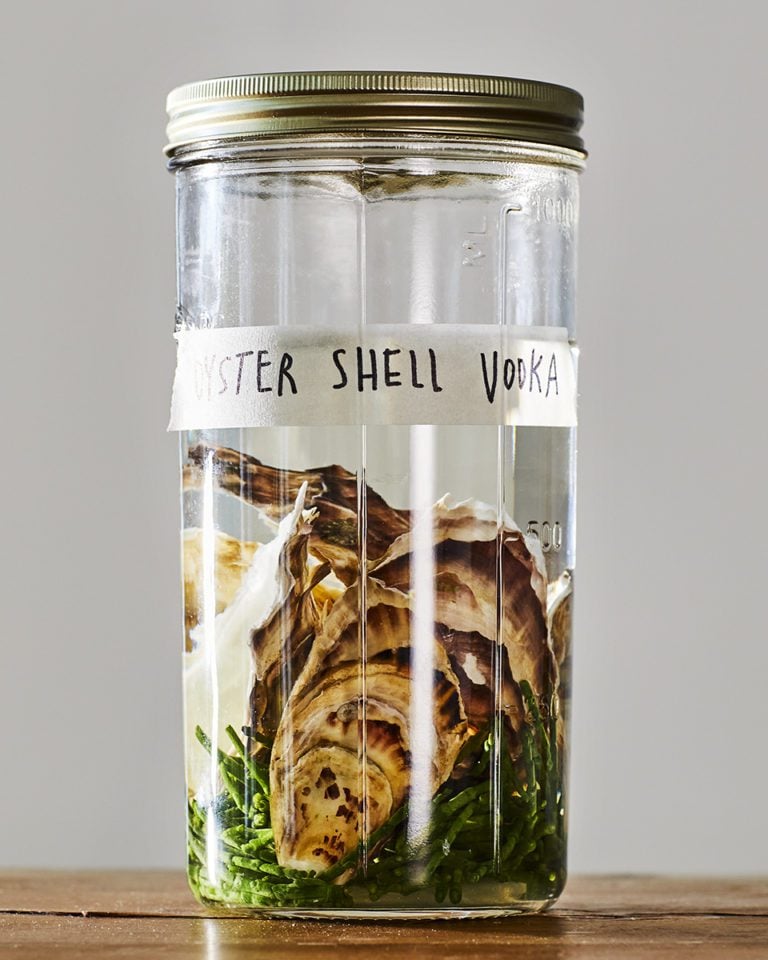 Oyster shell and samphire vodka