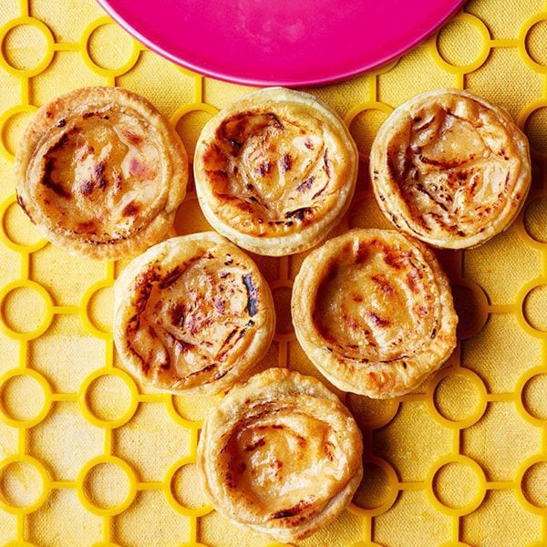 Rhubarb and custard tarts