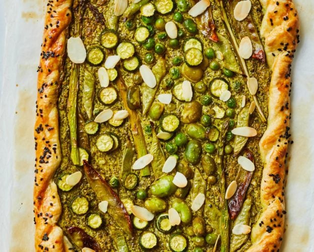 Summer vegetable and feta galette