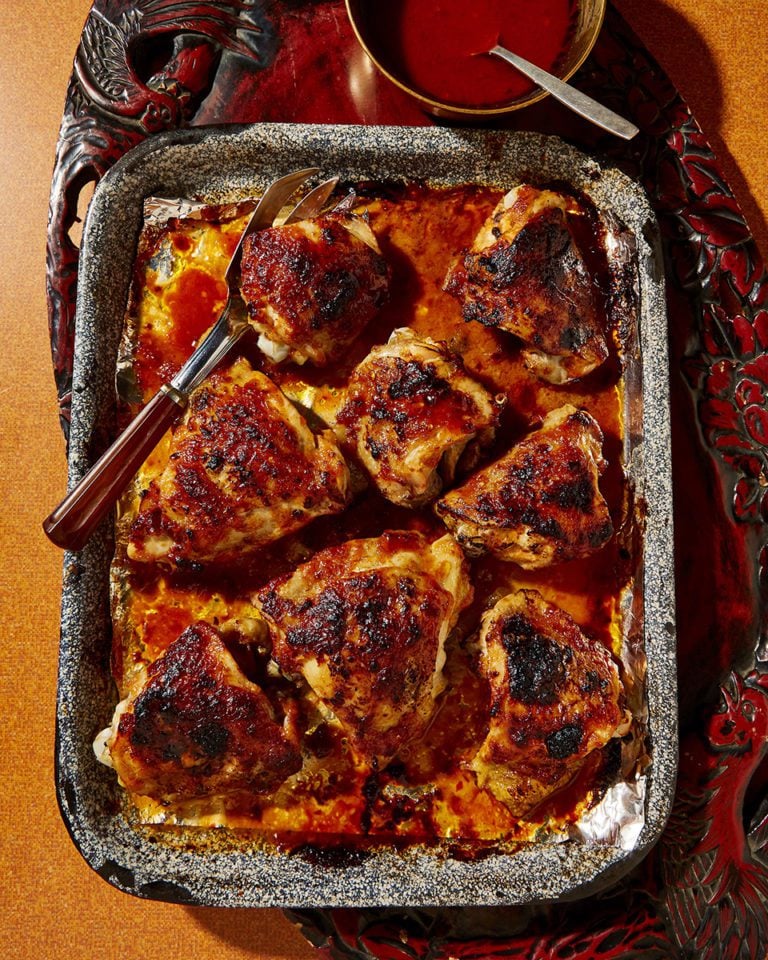 Miso and gochujang butter roast chicken