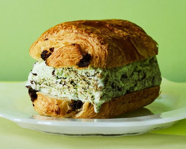 Pain au mint chocolat ice cream sandwich