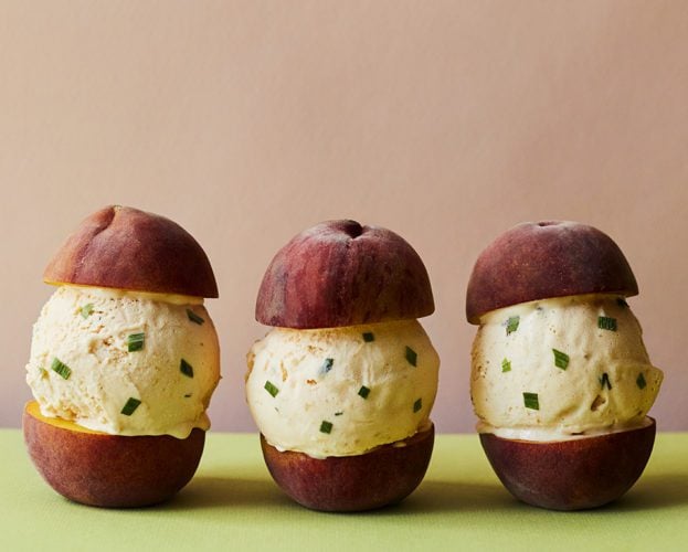 Peach and tarragon ice cream